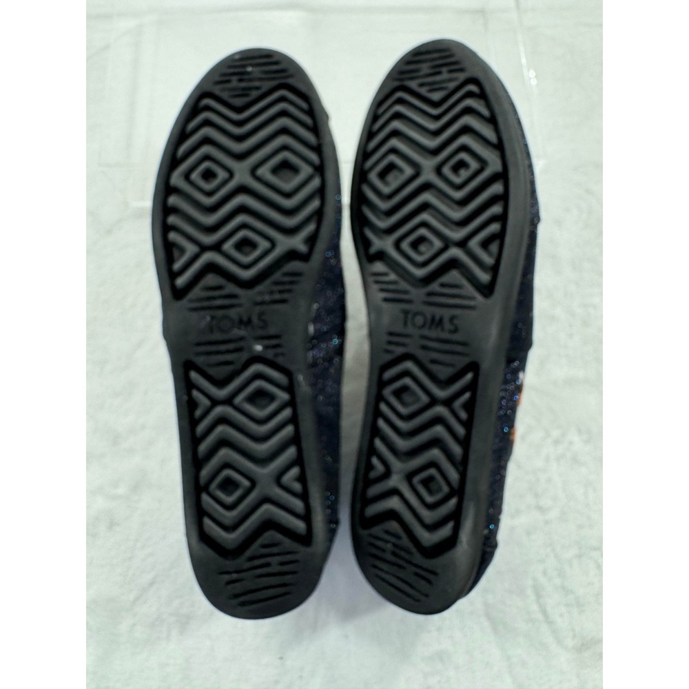 Toms Alpargata Flat Shoes Women's 7 Blue Glitter Fox Print Slip-on Lightweight - Picture 14 of 14